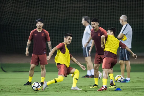 Pemain Dari Tim Nasional Sepak Bola Pria Cina Mengambil Bagian — Stok Foto