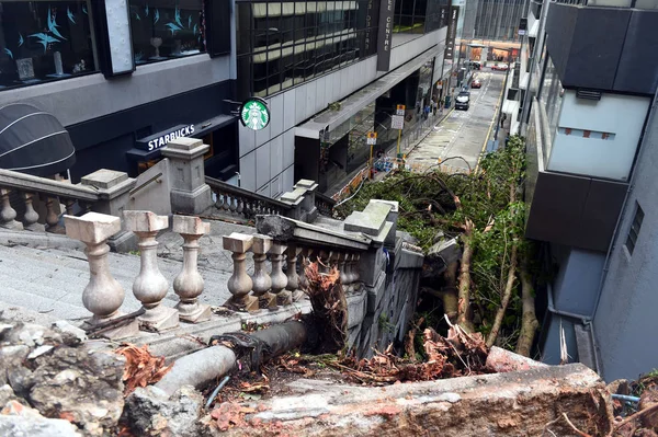 Tre Dei Quattro Lampioni Gas Della Storica Duddell Street Sono — Foto Stock