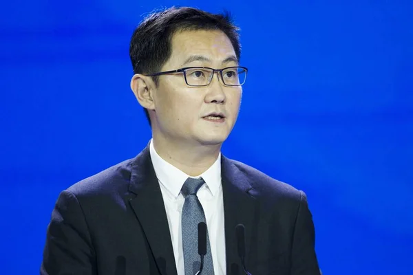 Pony Huateng Chairman Ceo Tencent Holdings Ltd Delivers Speech World — 图库照片