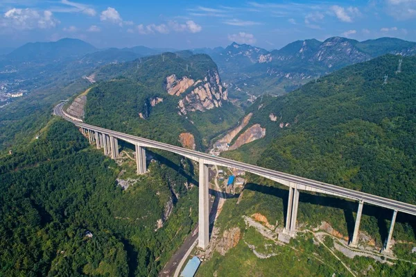 Vue Aérienne Pont Hezhang Dans Comté Hezhang Ville Bijie Province — Photo