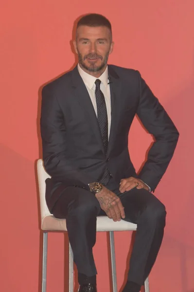 English Football Star David Beckham Attends Promotional Event Aia Group — Stock Photo, Image