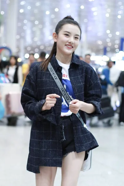 Chinese Actrice Song Arriveert Bij Beijing Capital International Airport Als — Stockfoto