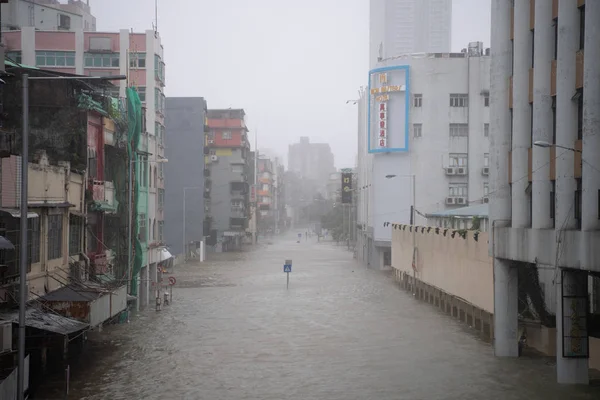 View Flooded Streets Heavy Rains Caused Typhoon Mangkhut 22Nd Typhoon — Stock Photo, Image