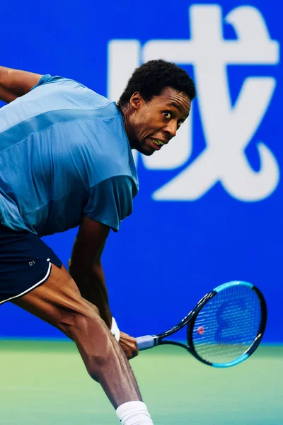 Gael Monfils Francia Gioca Tiro Lloyd Harris Del Sudafrica Nella — Foto Stock