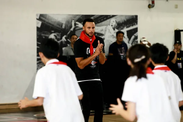 Stephen Curry Star Nba Centre Des Golden State Warriors Joue — Photo