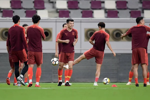 Pemain Dari Tim Nasional Sepak Bola Pria Cina Mengambil Bagian — Stok Foto
