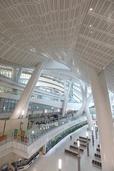 Widok Wewnątrz Stacji Kolejowej West Kowloon Guangzhou Shenzhen Hong Kong — Zdjęcie stockowe