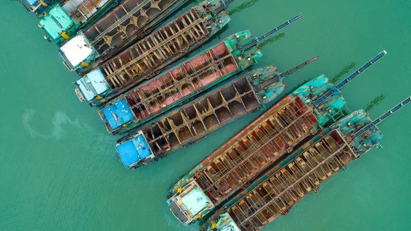 Vissersboten Zijn Gekoppeld Aan Een Haven Ter Voorbereiding Van Tyfoon — Stockfoto