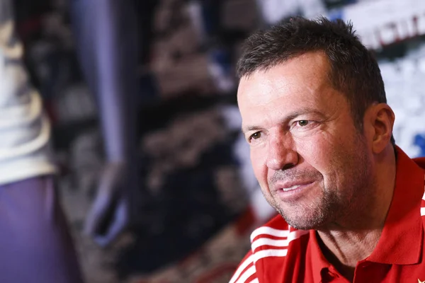 Gerente Futebol Alemão Jogador Lothar Herbert Matthaus Visita Escritório Bayern — Fotografia de Stock