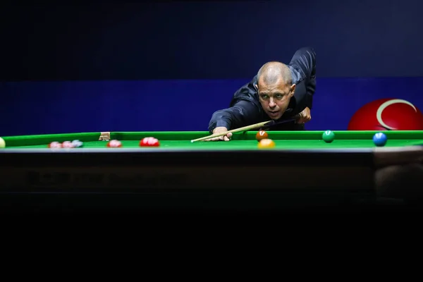 Barry Hawkins Anglii Gra Strzał Mark Williams Walii Ćwierćfinałach Podczas — Zdjęcie stockowe