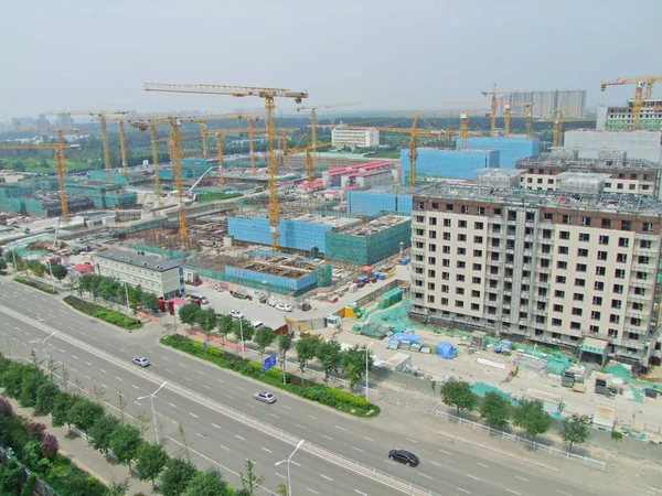 Vue Des Logements Personnel Construction Près Nouveau Complexe Bâtiments Gouvernement — Photo