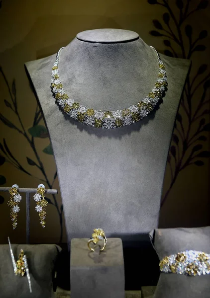 Veduta Gioielli Oggetti Valore Esposti Durante Hong Kong Jewellery Gem — Foto Stock