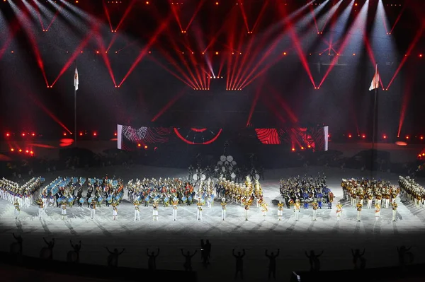 Los Artistas Actúan Ceremonia Clausura Los Juegos Asiáticos 2018 Oficialmente — Foto de Stock