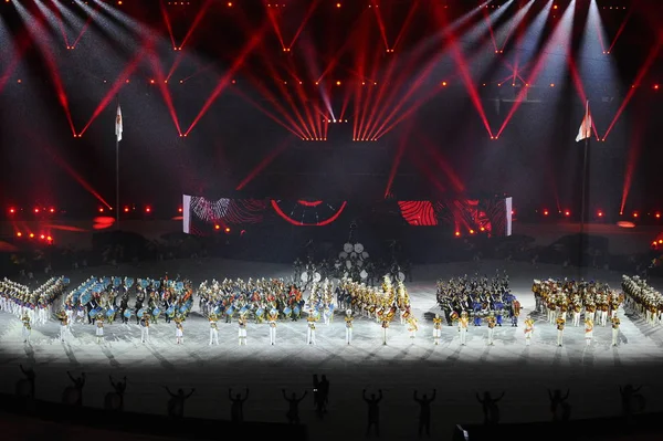 Entertainers Presteren Slotceremonie Van 2018 Asian Games Officieel Bekend Als — Stockfoto