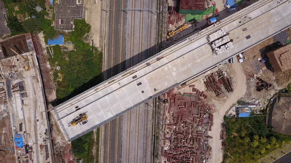 000 Tonne Box Girder Bridge Rotating 120 Degrees Railway Dock — Stock Photo, Image