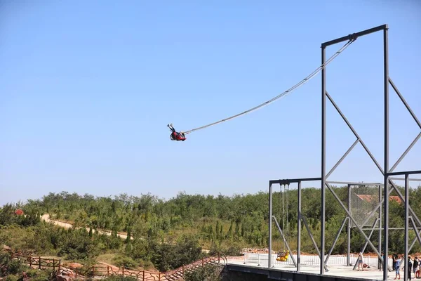 Bir Turist Xinmi Şehir Orta Çin Henan Eyaleti Eylül 2018 — Stok fotoğraf