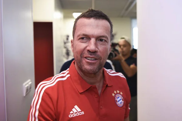 Gerente Futebol Alemão Jogador Lothar Herbert Matthaus Visita Bayern Munich — Fotografia de Stock