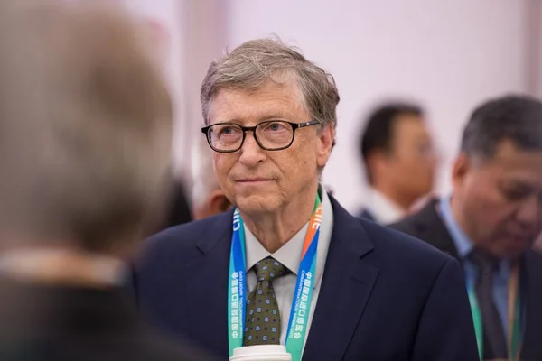 Magnata Negócios Americano Bill Gates Fundador Microsoft Corporation Participa Cerimônia — Fotografia de Stock