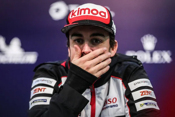 Spanish Driver Fernando Alonso Mclaren Attends Press Conference 2018 Fia — Stock Photo, Image