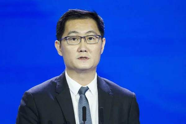 Pony Huateng Chairman Ceo Tencent Holdings Ltd Delivers Speech World — Stock fotografie