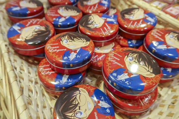 Mercadorias Exclusivas Série Mangás Detetive Japonês Detective Conan Estão Exibição — Fotografia de Stock