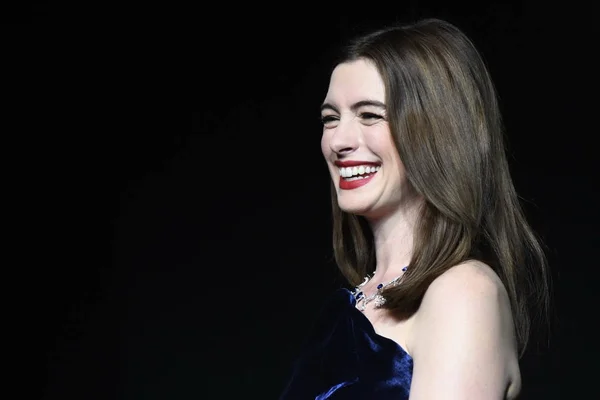 Actriz Estadounidense Anne Hathaway Asiste Evento Promocional Para Marca Joyas —  Fotos de Stock