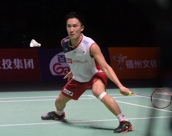 Japonya Nın Kento Momota Bir Atış Chou Tien Chen Için — Stok fotoğraf