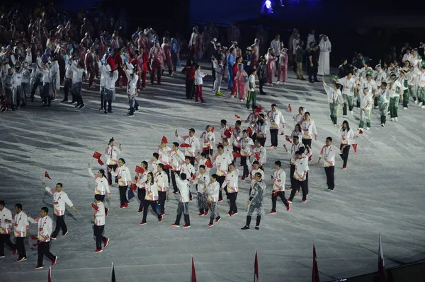 Farklı Ülkelerden Sporcular 2018 Asya Oyunları Resmen Asya Oyunları Olarak — Stok fotoğraf