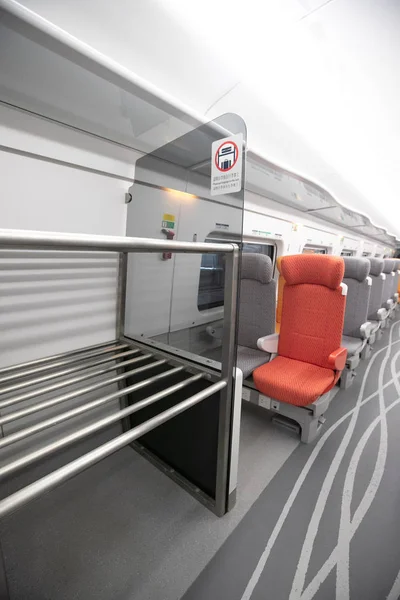 Vista Interior Trem Vibrant Express Para Operar Partir Hong Kong — Fotografia de Stock