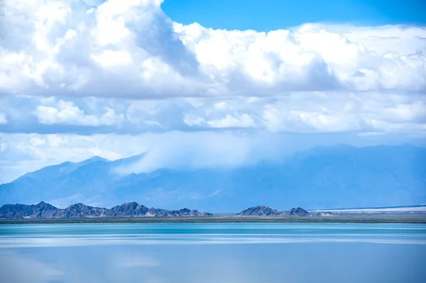 Paisagem Lago Salgado Xiao Qaidam Haixi Mongol Prefeitura Autônoma Tibetana — Fotografia de Stock