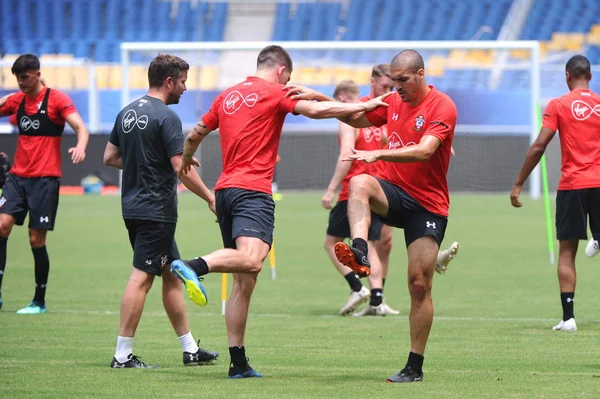 Spelers Van Southampton Deelnemen Aan Een Training Voor Een Vriendschappelijke — Stockfoto