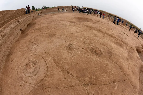 Вид Раскопки Развалин Таоси 4200 Летней Легендарной Столицы Известной Пинъян — стоковое фото