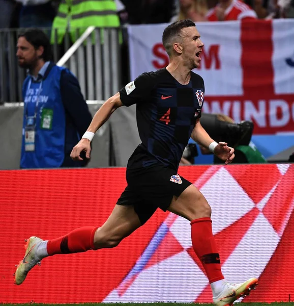 Ivan Perisic Croácia Comemora Após Marcar Gol Contra Inglaterra Sua — Fotografia de Stock