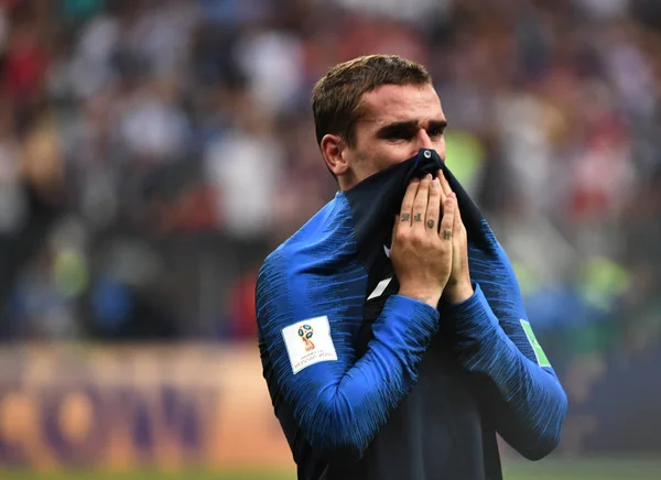 Antoine Griezmann France Célèbre Après Que France Battu Croatie Dans — Photo