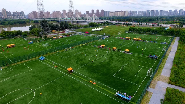Вид Воздуха Готический Кубок Мира Футболу Городе Шэньян Северо Восточная — стоковое фото