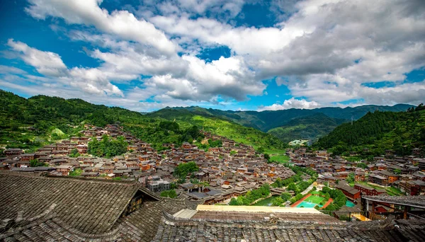 Paisaje Aldea Xijiang Miao Condado Leishan Provincia Autónoma Qiandongnan Miao —  Fotos de Stock