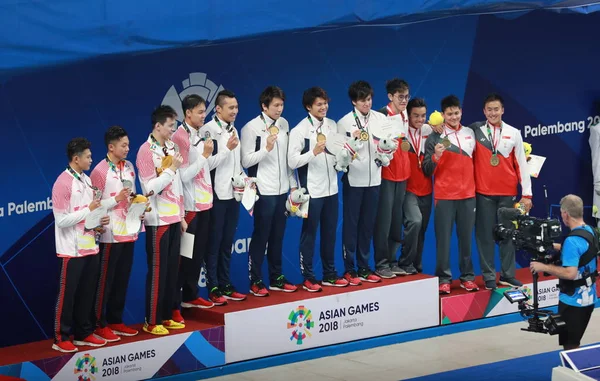 Médaillé Argent Équipe Masculine Chinoise Relais 4X100 Nage Libre Médaillée — Photo