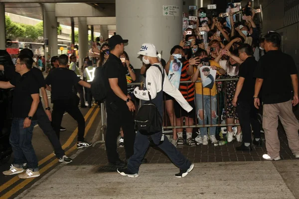 Members South Korean Boy Group Wanna One Arrive Hong Kong — Stock Photo, Image