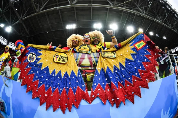 Colombian Fans Who Dressed Show Support Columbia Match England 2018 — 图库照片