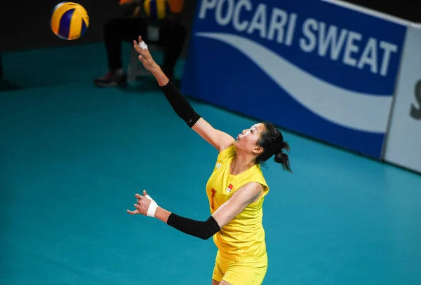 Çin Den Yuan Xinyue 2018 Asya Oyunları Nda Bayanlar Voleybol — Stok fotoğraf