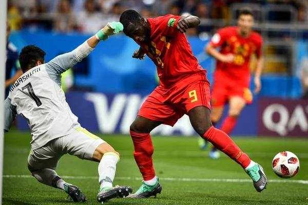 Lukaku Jeho Příbuznými Belgie Pravdu Zpochybňuje Eiji Kawashima Japonska Jejich — Stock fotografie