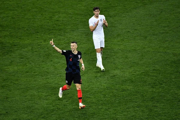 Ivan Perisic Chorwacji Przód Cieszy Się Strzeleniu Gola Przeciwko Anglii — Zdjęcie stockowe