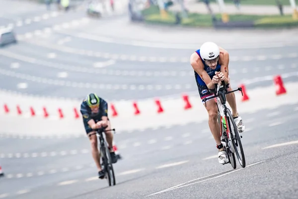 Triathleten Messen Sich Beim Ironman Qujing 2018 Qujing Provinz Yunnan — Stockfoto