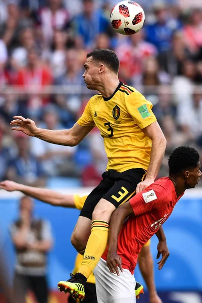 Belgian Thomas Vermaelen Top Haastaa Marcus Rashfordin Kolmannella Sijalla Ottelussa — kuvapankkivalokuva