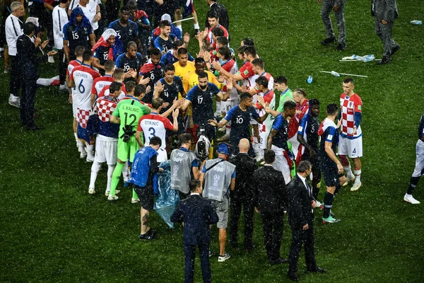 Players France Greeted Players Croatia France Defeated Croatia Final Match — Stock Photo, Image