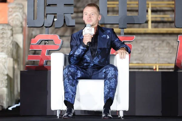 Angielski Aktor Simon Pegg Uczęszcza Chiny Premierze Filmu Misja Niemożliwe — Zdjęcie stockowe