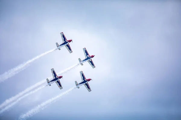 Uma Equipe Aeróbica Itália Apresenta Durante Conferência Voo Huangguoshu 2018 — Fotografia de Stock