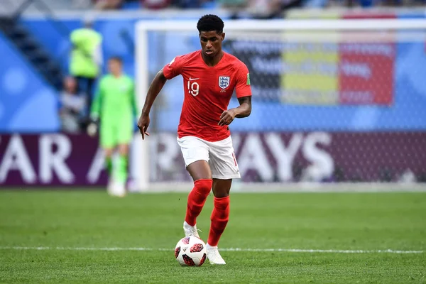 Marcus Rashford England Dribbles Belgium Third Place Match 2018 Fifa — Stock Photo, Image