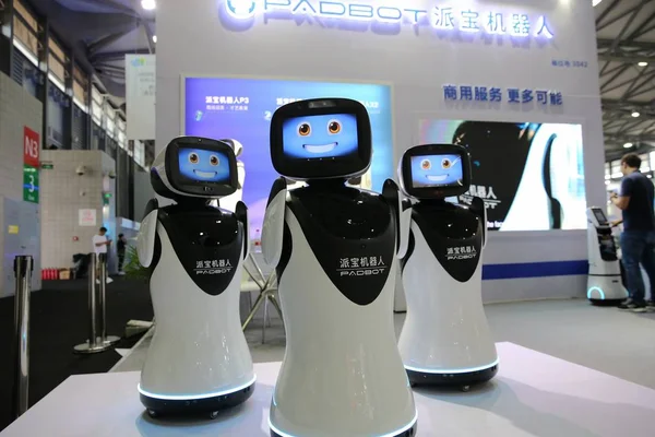 Los Robots Padbot Exhiben Durante Salón Internacional Electrónica Consumo Asia —  Fotos de Stock