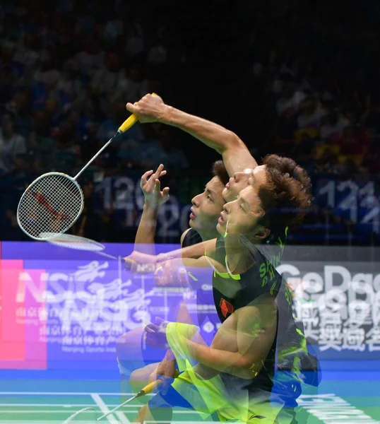 Shi Yuqi Aus China Gibt Halbfinalspiel Der Bwf Weltmeisterschaften 2018 — Stockfoto